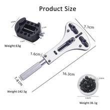 Load image into Gallery viewer, TICFROG Watch Battery Replacement Tool, 3 Point Large Wrench for Watch Case Open and Watch Back Removal with 18 Bits, Watch Holder, Anti-Static Tweezers and 7.08&#39;&#39; x 7.08&#39;&#39; Cleaning Cloth
