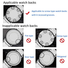 Load image into Gallery viewer, TICFROG Watch Battery Replacement Tool, 3 Point Large Wrench for Watch Case Open and Watch Back Removal with 18 Bits, Watch Holder, Anti-Static Tweezers and 7.08&#39;&#39; x 7.08&#39;&#39; Cleaning Cloth
